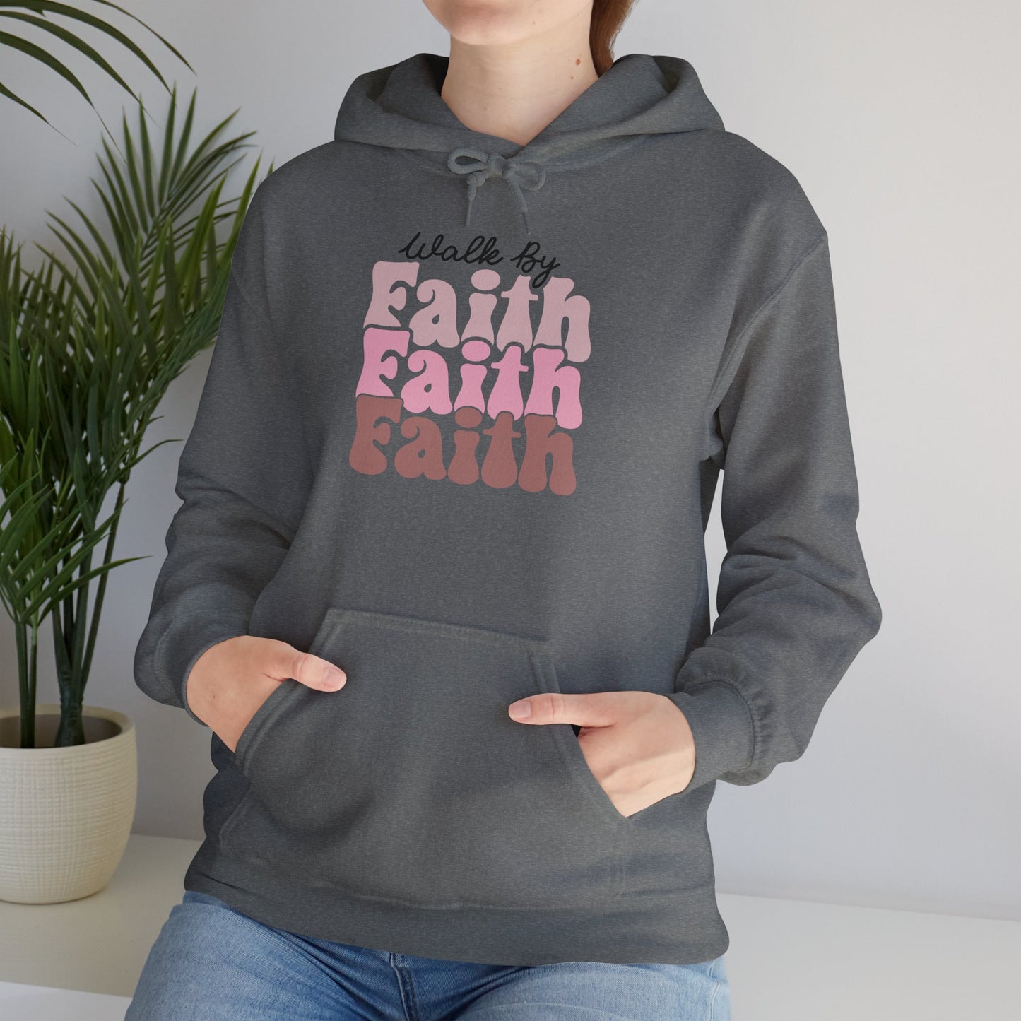 Hoodie - Walk by Faith Inspirational Christian Heavy Blend™ Hooded Sweatshirt