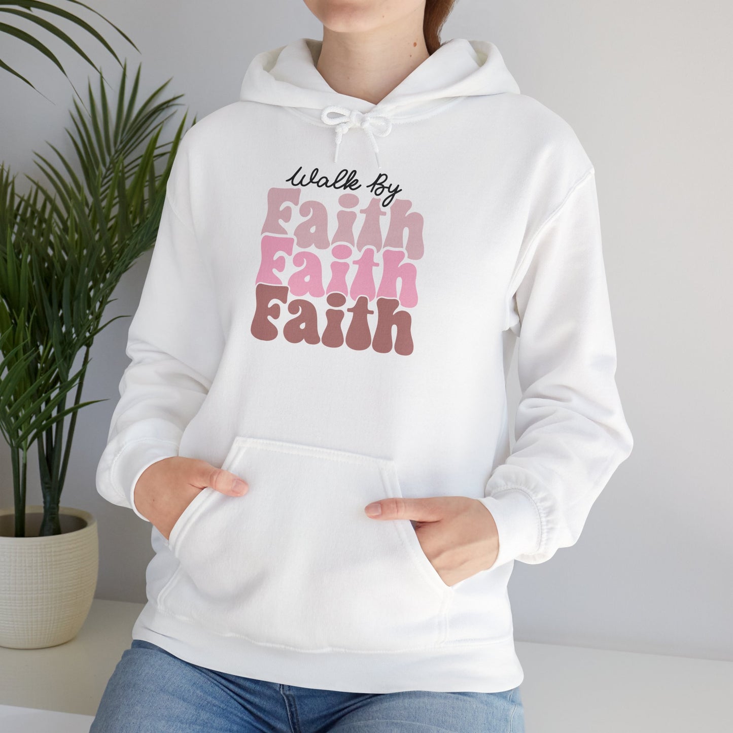 Hoodie - Walk by Faith Inspirational Christian Heavy Blend™ Hooded Sweatshirt