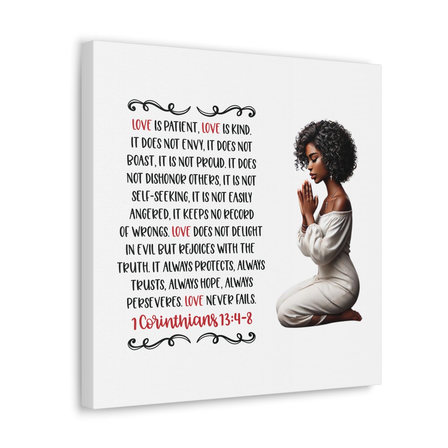 Melanin Woman Praying Love is Canvas Gallery Wraps