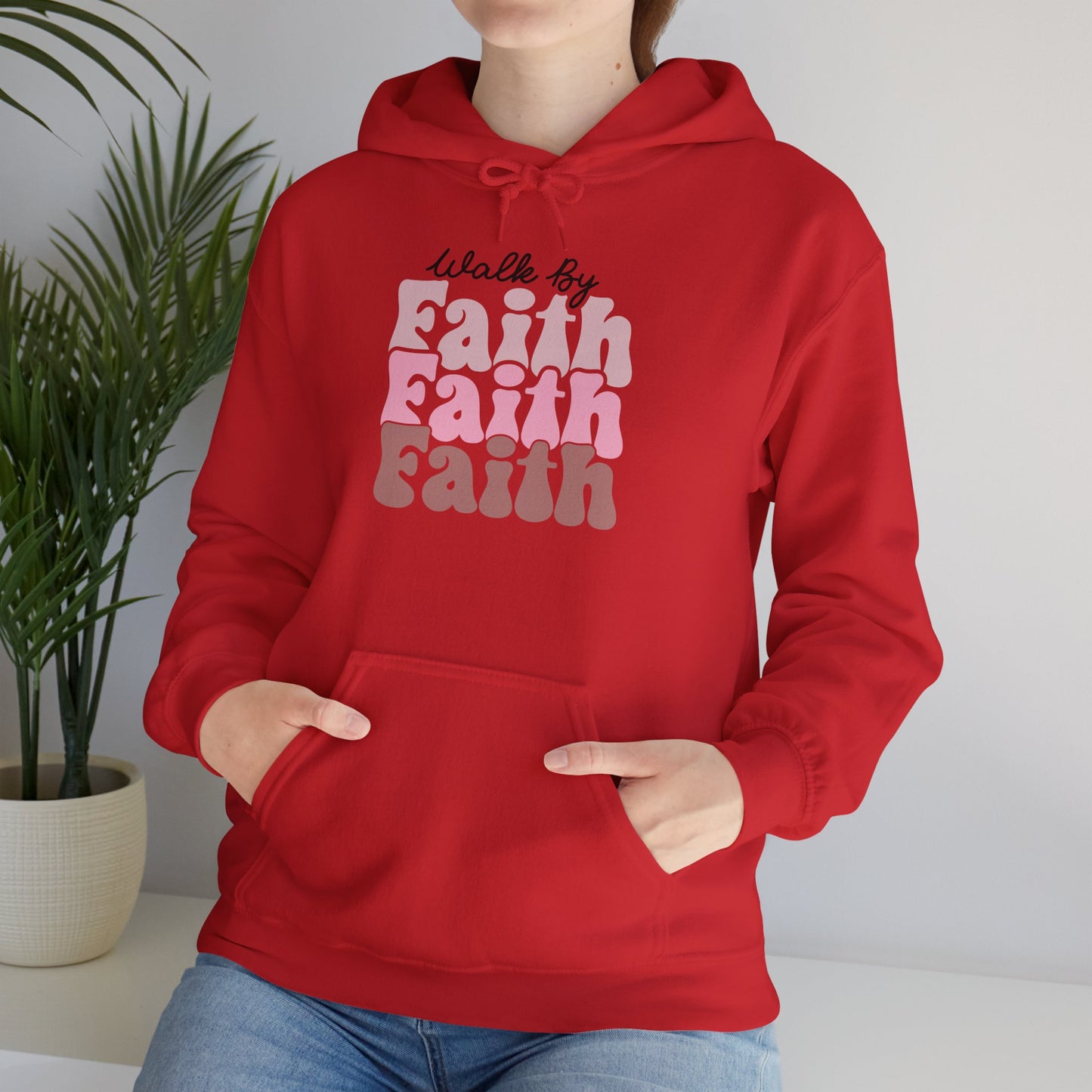 Hoodie - Walk by Faith Inspirational Christian Heavy Blend™ Hooded Sweatshirt