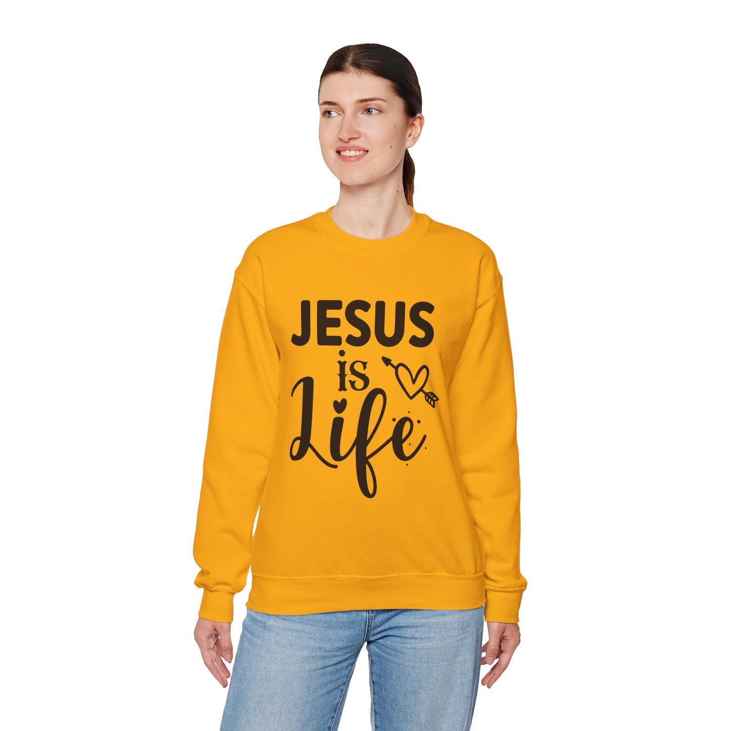 Jesus is Life Heavy Blend™ Crewneck Sweatshirt