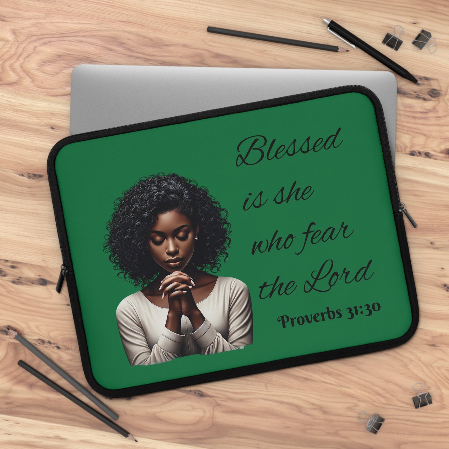 Blessed is she who fear the Lord Laptop Sleeve