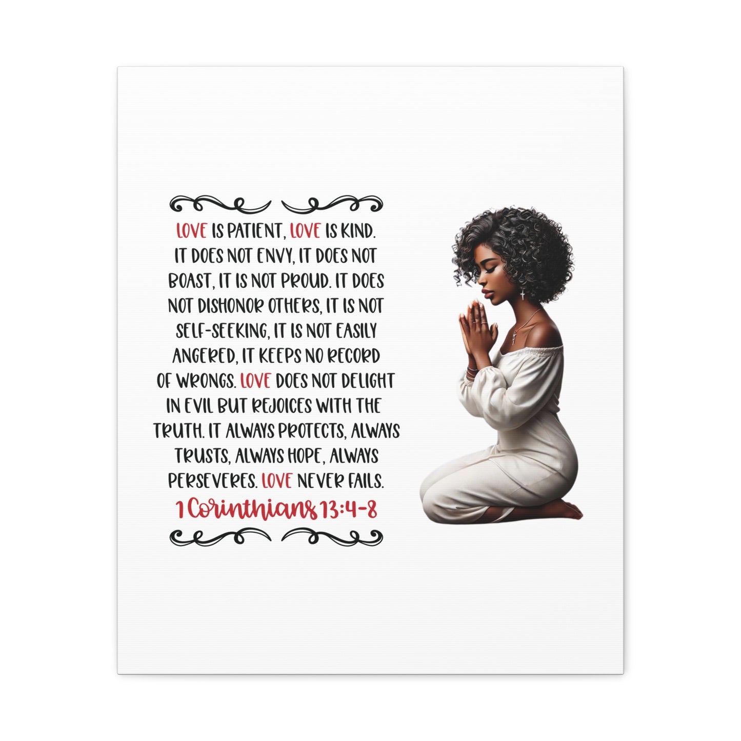 Melanin Woman Praying Love is Canvas Gallery Wraps