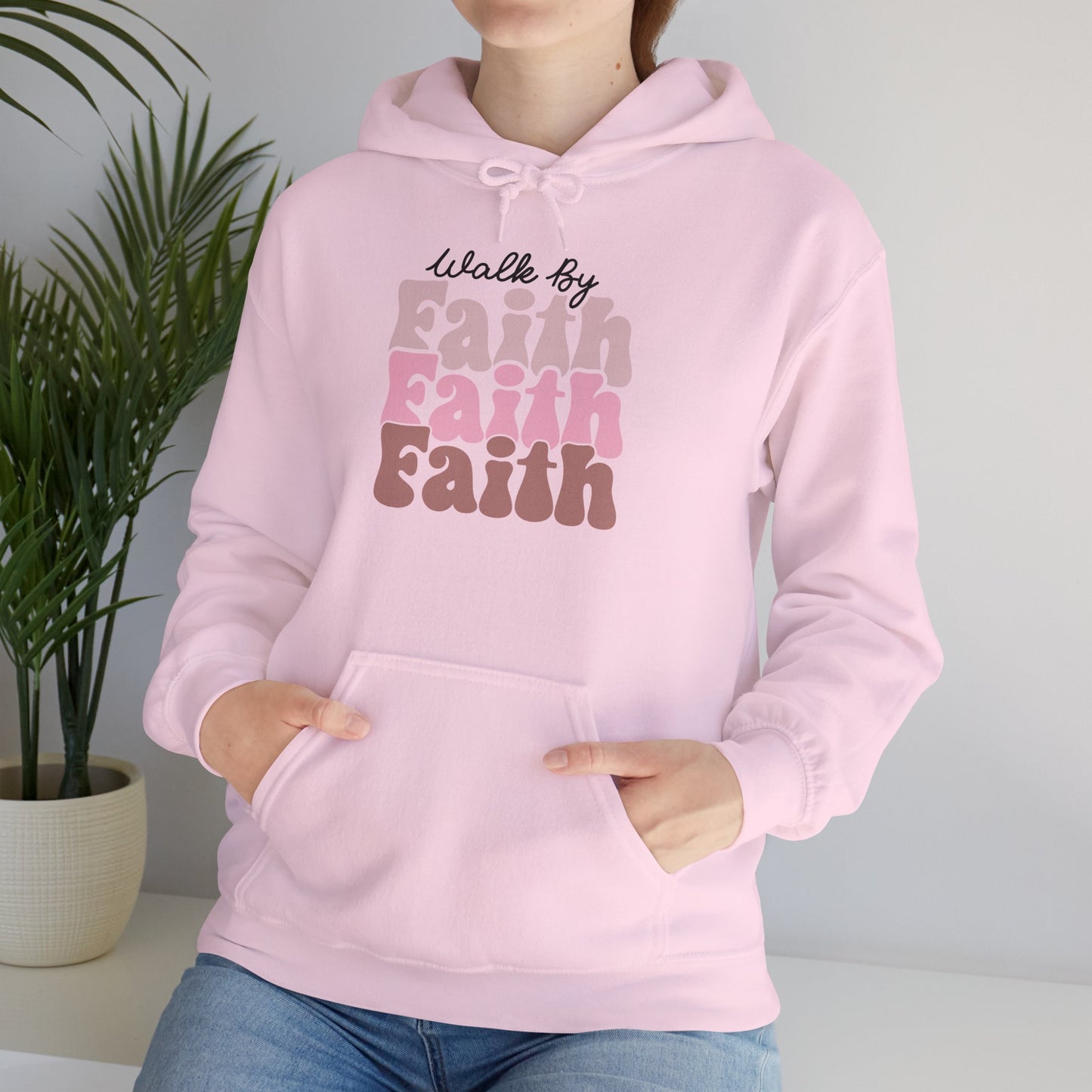 Hoodie - Walk by Faith Inspirational Christian Heavy Blend™ Hooded Sweatshirt