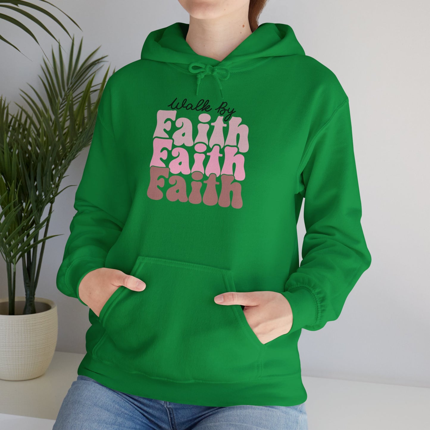 Hoodie - Walk by Faith Inspirational Christian Heavy Blend™ Hooded Sweatshirt