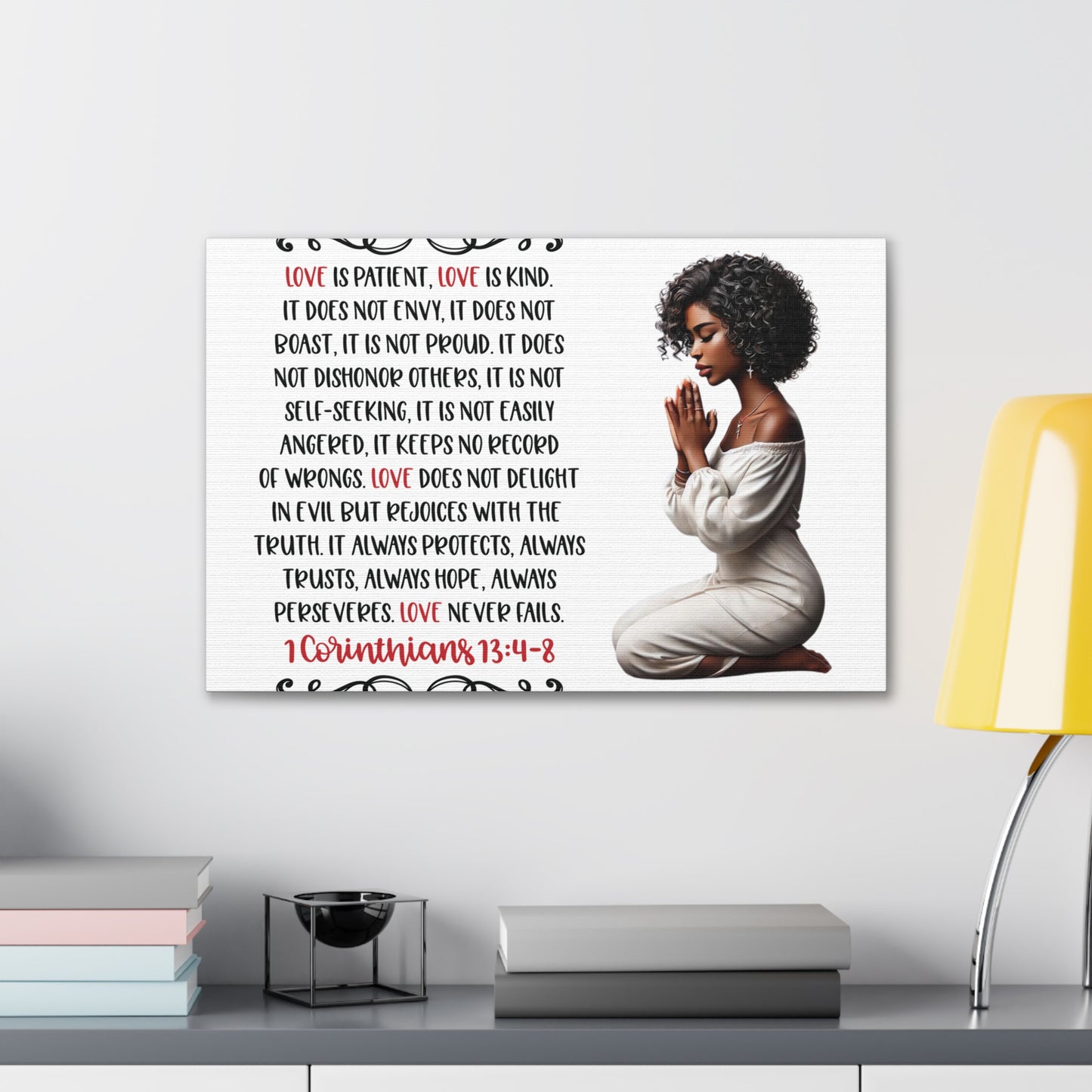 Melanin Woman Praying Love is Canvas Gallery Wraps