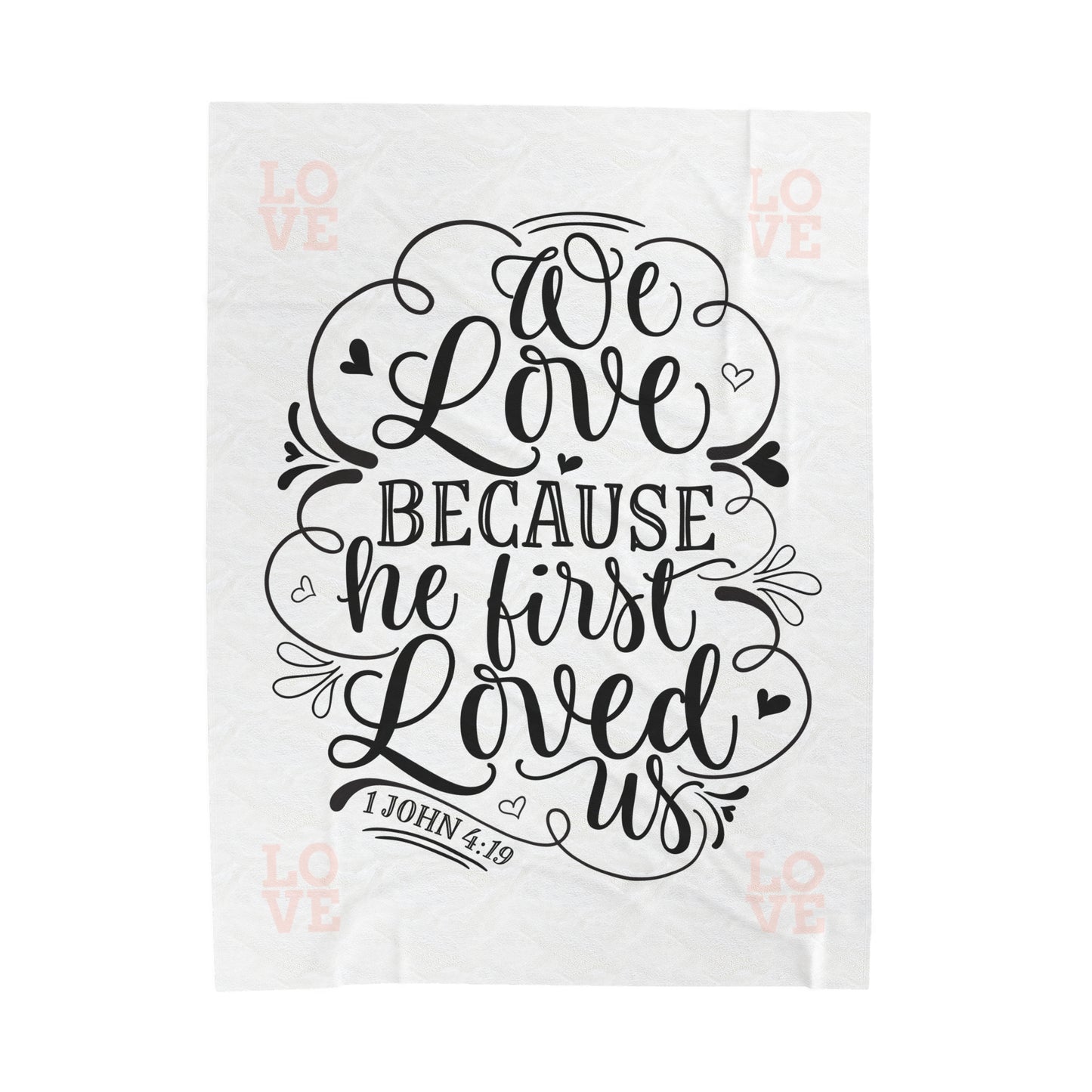 Velveteen Plush Blanket - Faith Love Quote