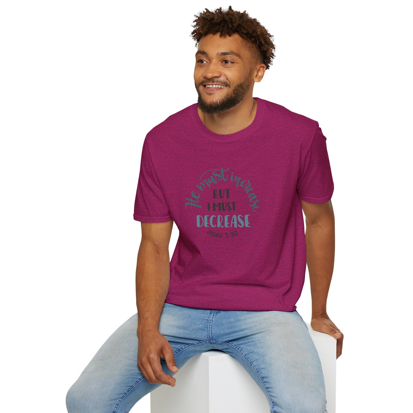 Religious Christian Softstyle T-Shirt - 'He must increase'