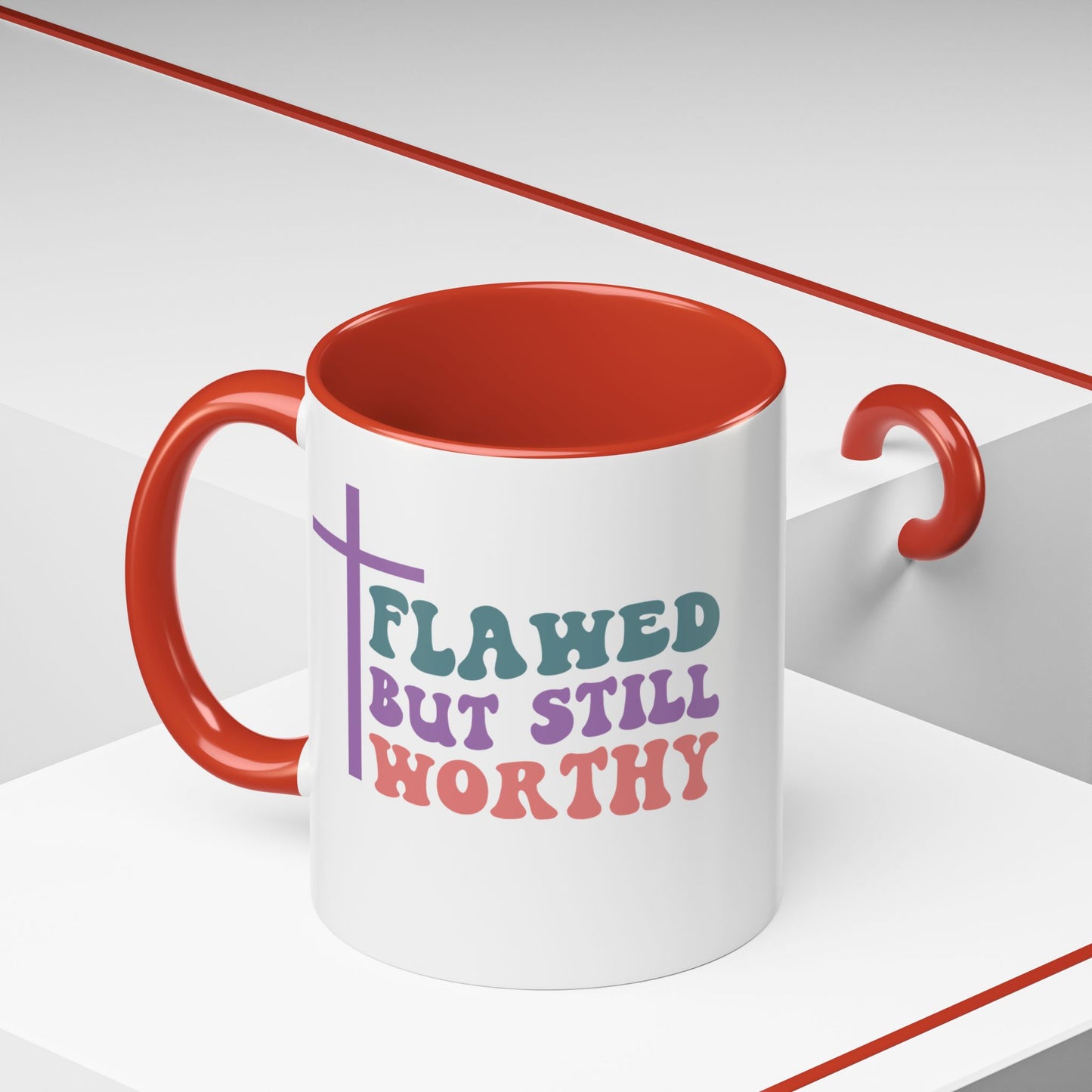 Mug - Flawed but still Worthy Accent Coffee Mug (11, 15oz)