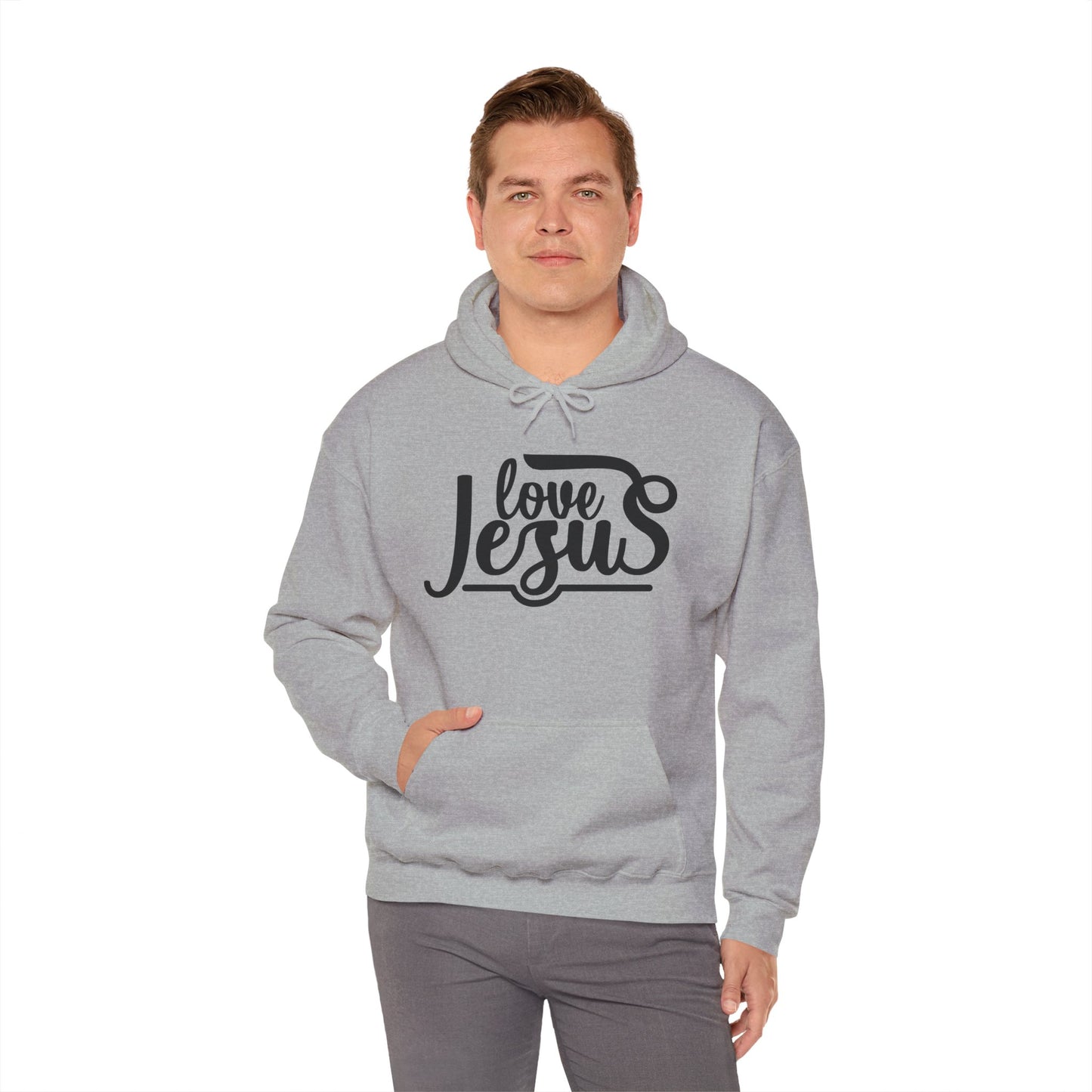 Christian Hooded Sweatshirt - Love Jesus Design