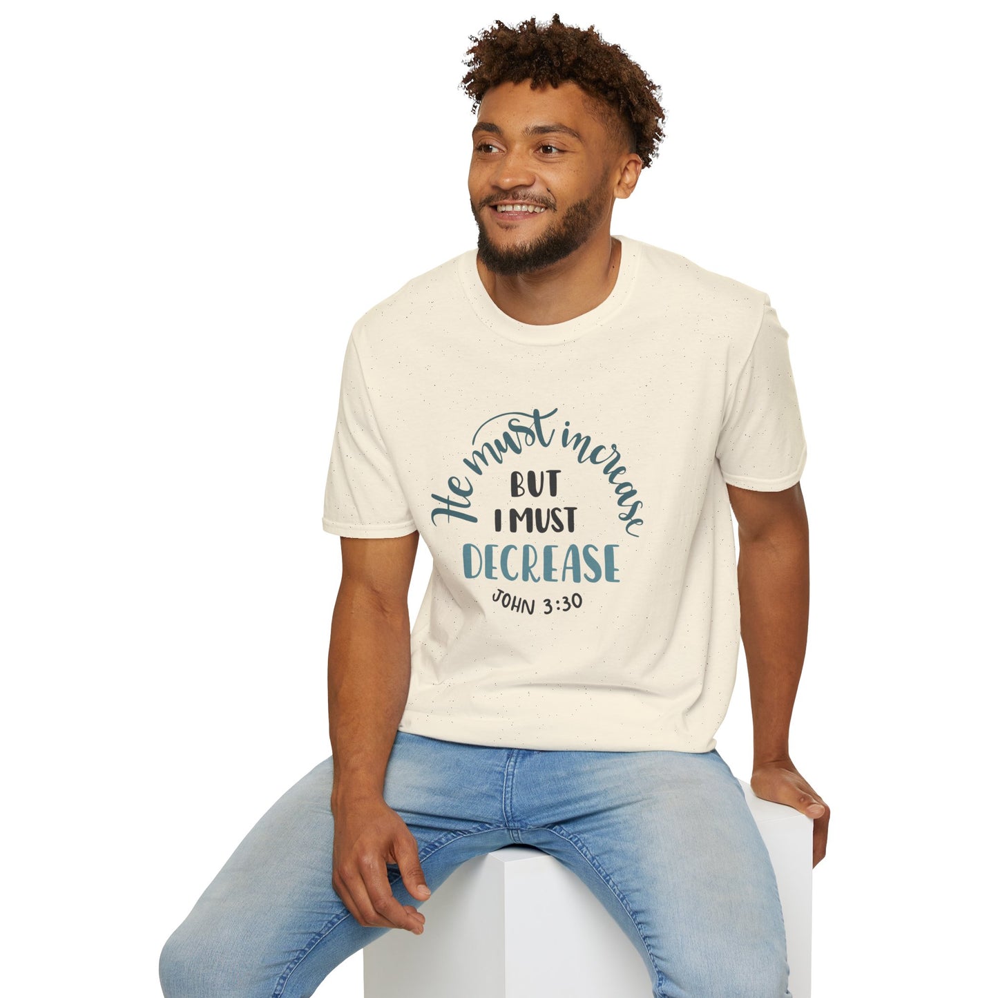 Religious Christian Softstyle T-Shirt - 'He must increase'