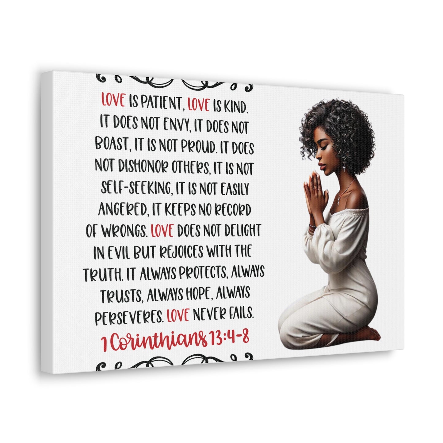 Melanin Woman Praying Love is Canvas Gallery Wraps