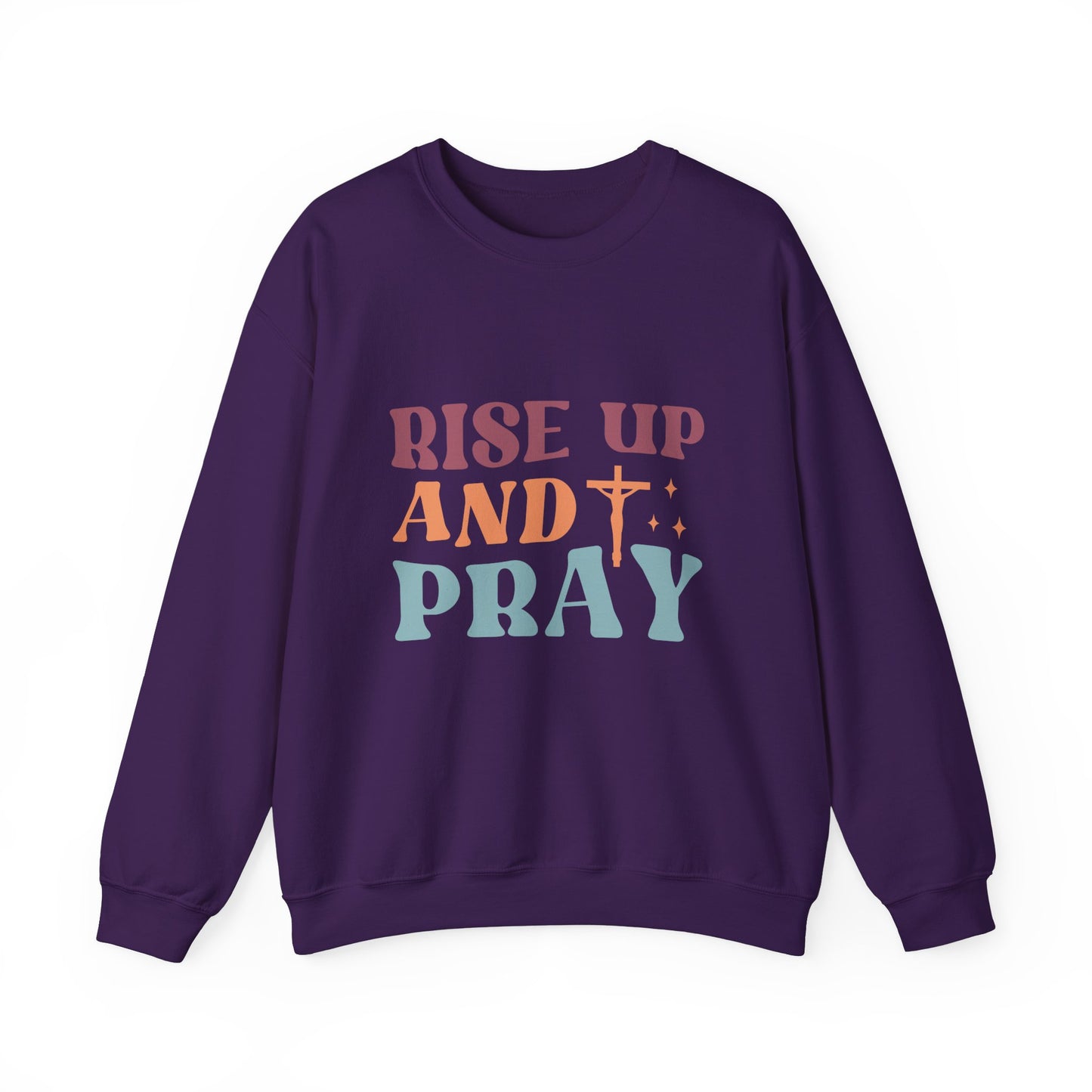 Crewneck Sweatshirt with Rise Up and Pray Quote