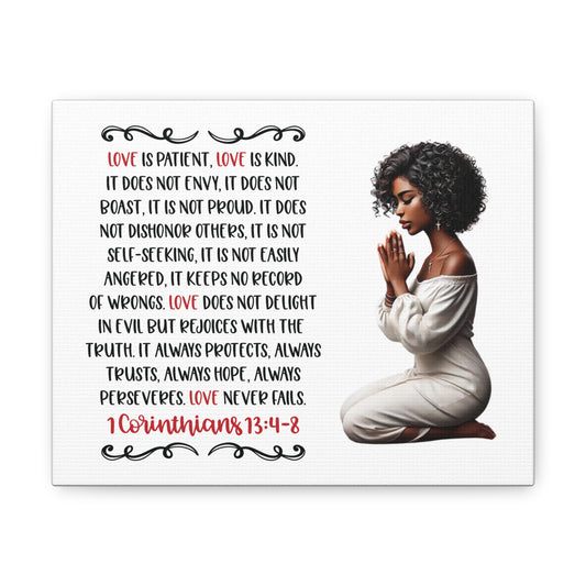 Melanin Woman Praying Love is Canvas Gallery Wraps