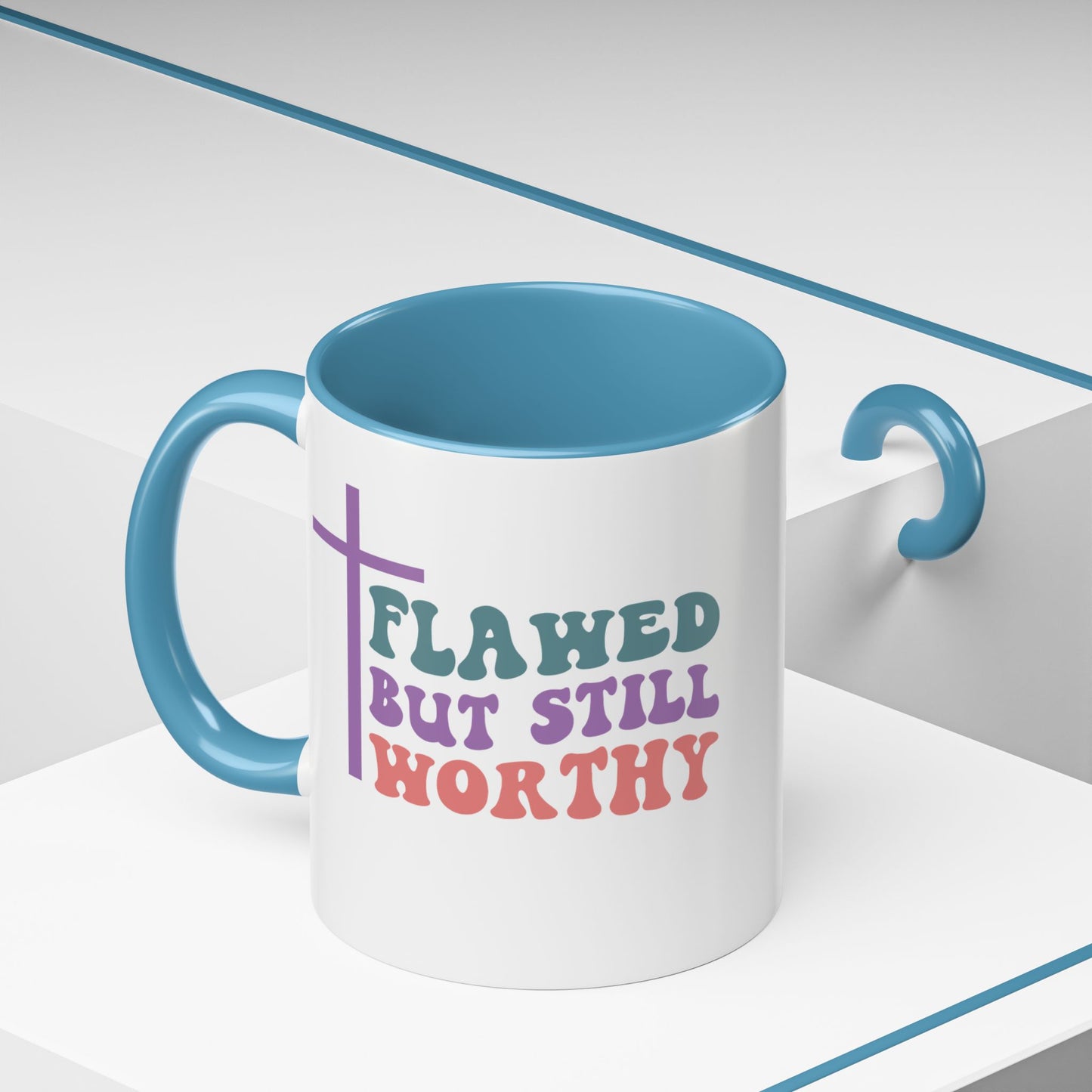 Mug - Flawed but still Worthy Accent Coffee Mug (11, 15oz)