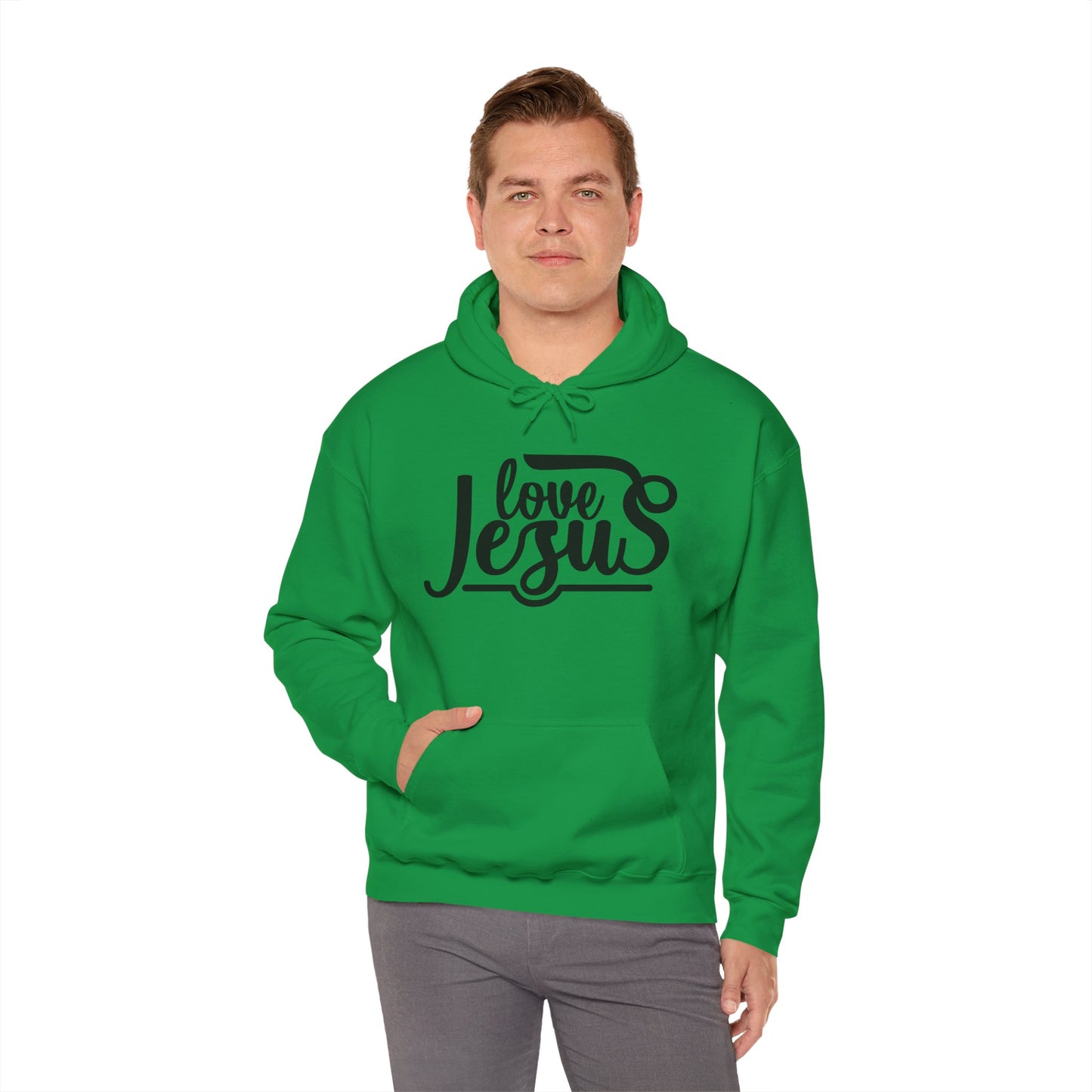 Christian Hooded Sweatshirt - Love Jesus Design